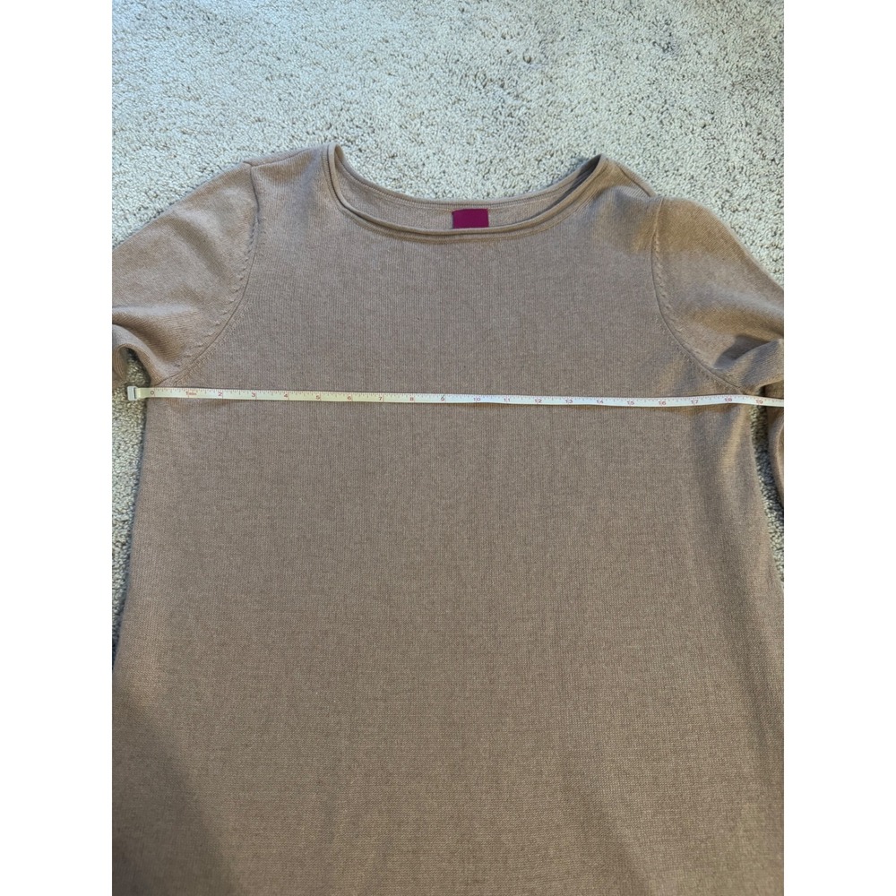 G.I.L.I. Silk Cashmere Blend Boat Neck Tunic Sweater Camel Tan Womens Medium - Picture 5 of 6